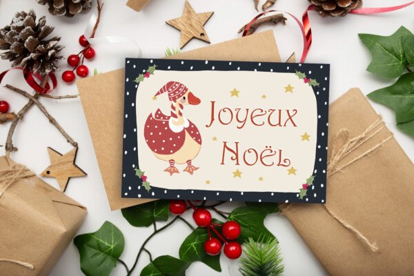 Carte JOYEUX NOËL - Petite oie lutin du père Noël – Image 2