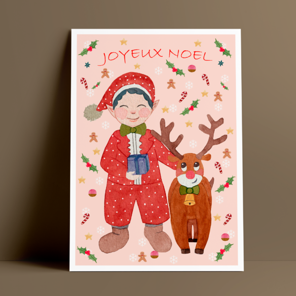 Carte postale "Lutin de Noel"